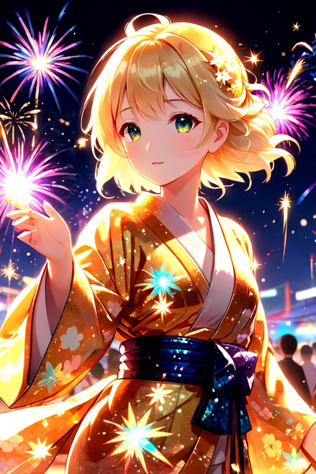 着物姿の金髪ちゃん