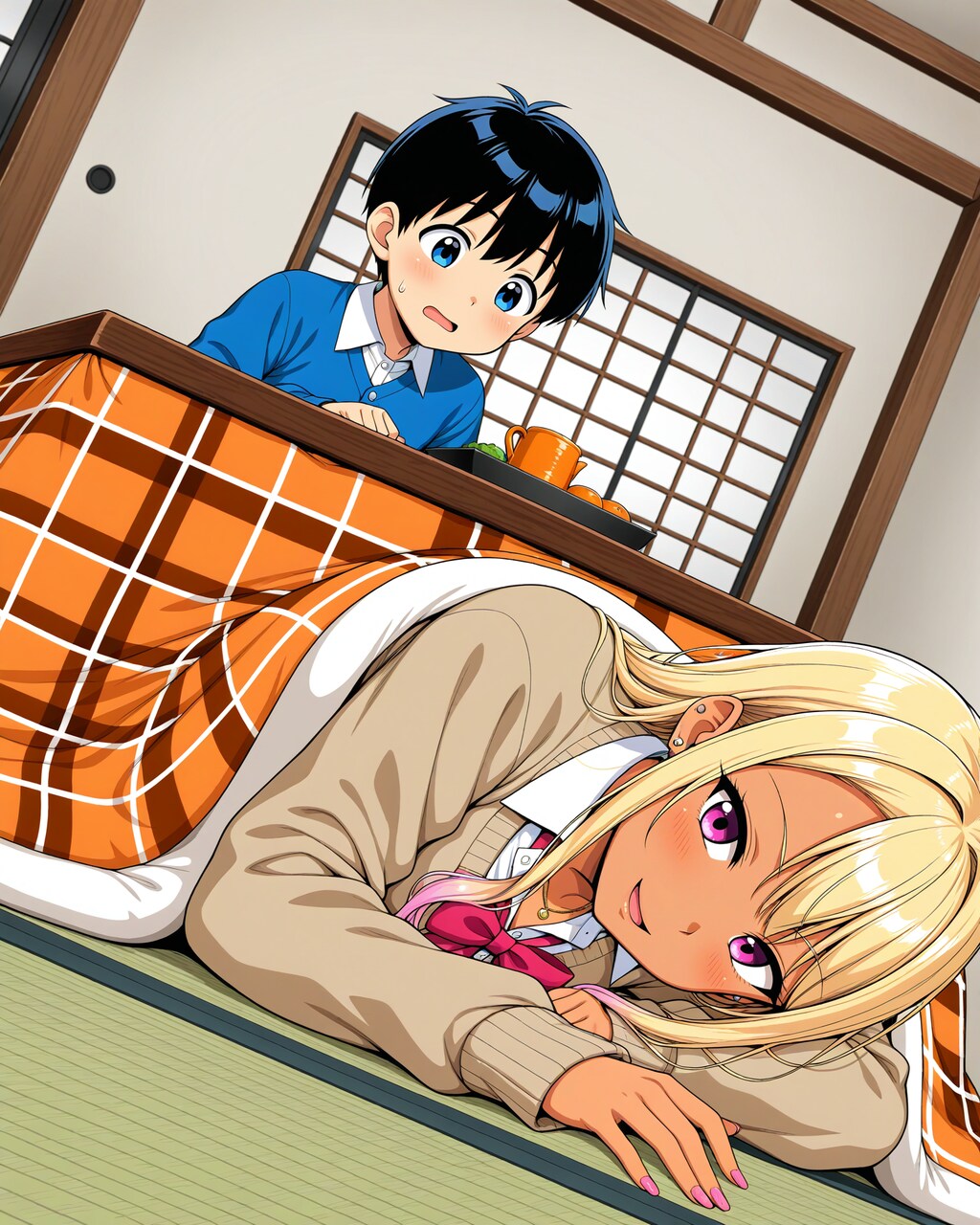 親戚の子に絡んでるギャルの子