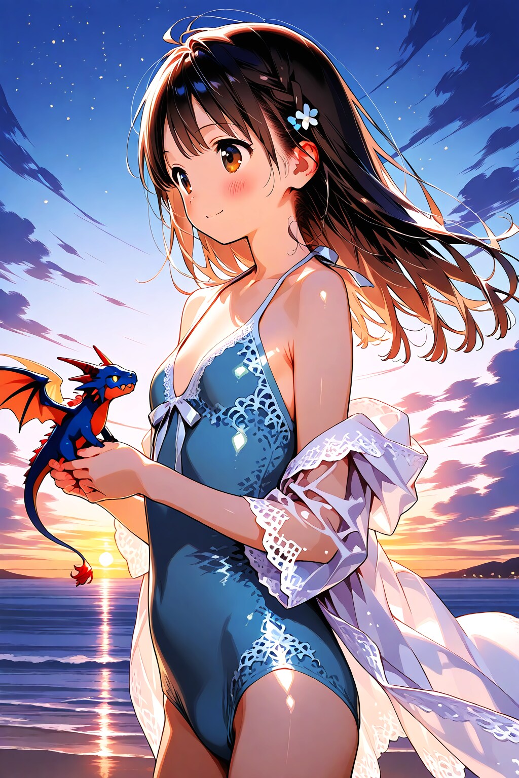 少女とブルードラゴン