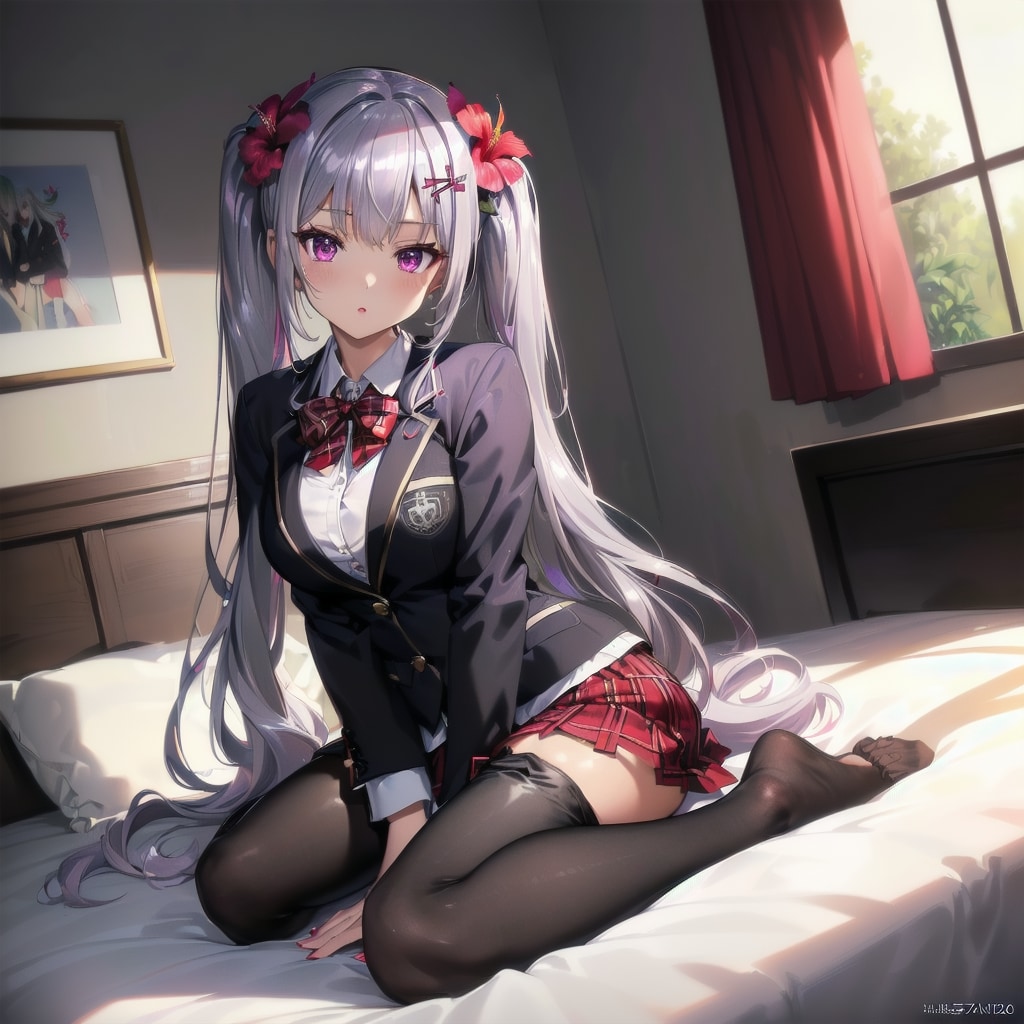 銀髪ツインテちゃん自室でリラックス2