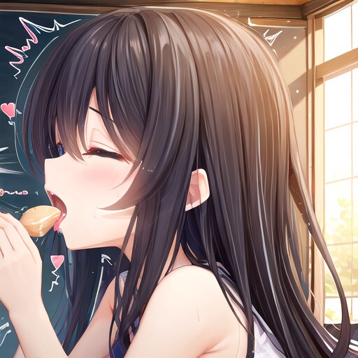 食事を堪能する少女