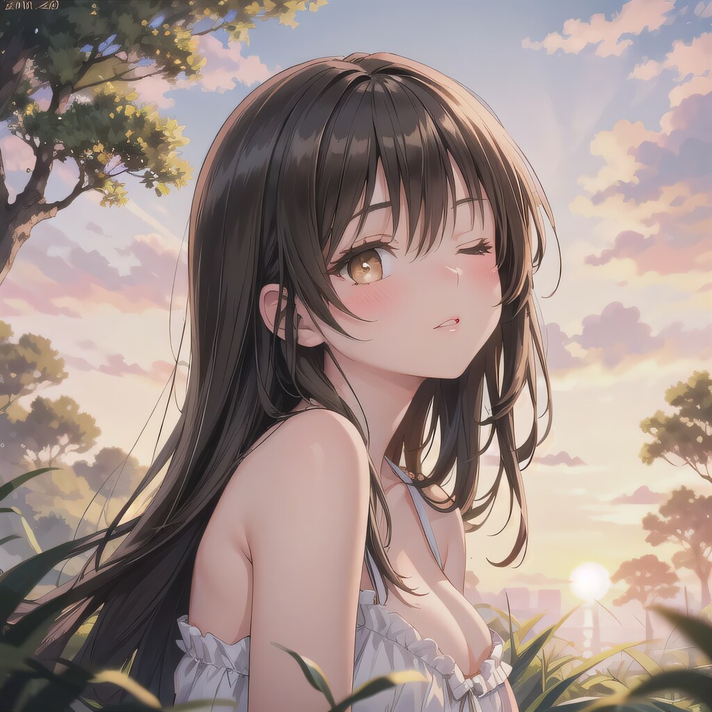 黒髪ロングでワンピースの少女２３