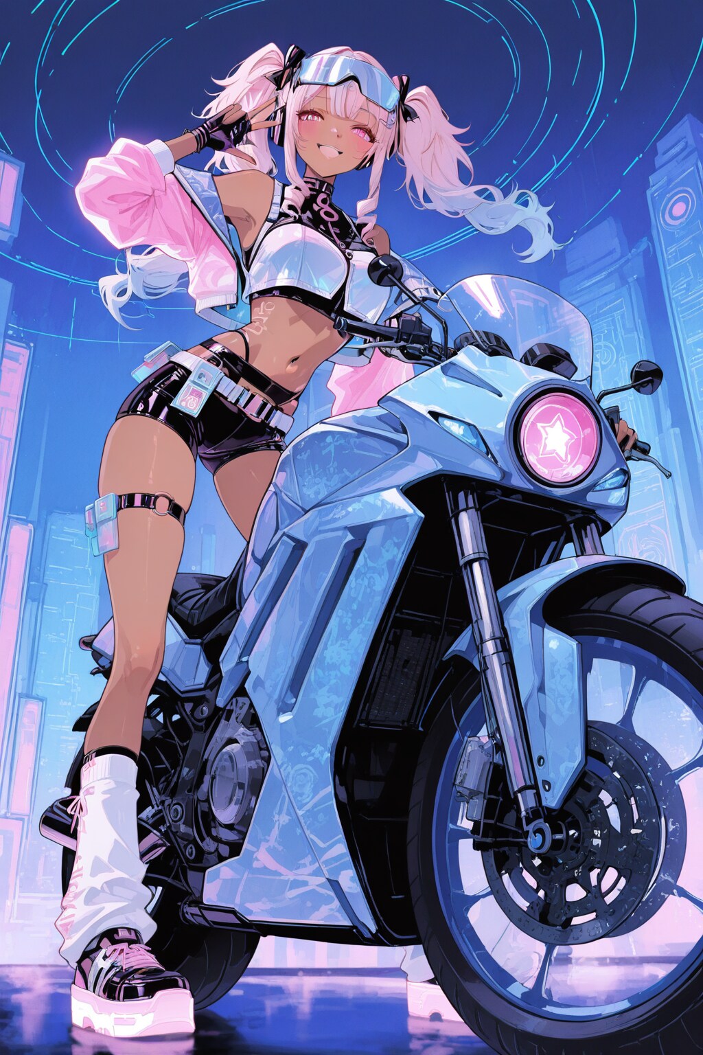 CYBER GYARU × TWIN LIGHT‑CYCLES