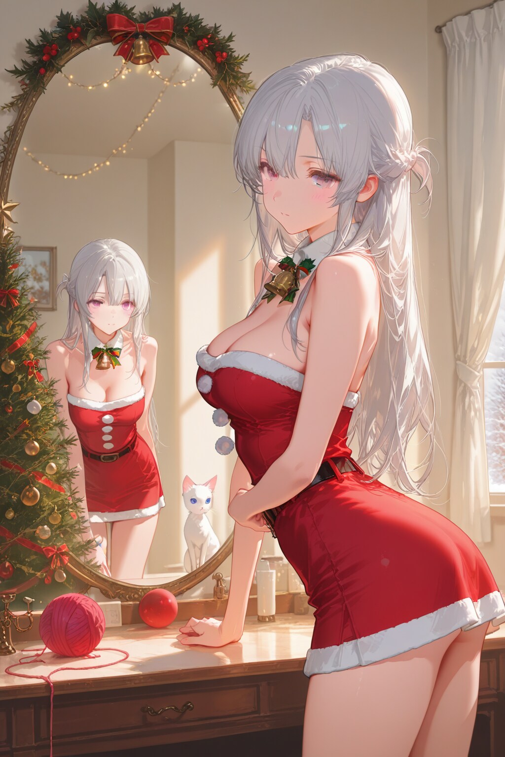 ミニスカサンタ、衣装チェック