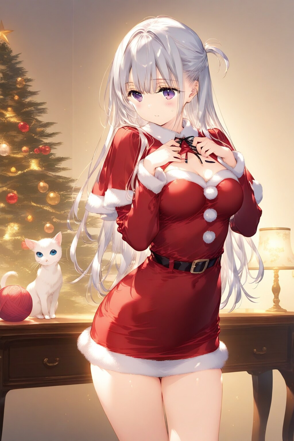 ミニスカサンタ、衣装チェック