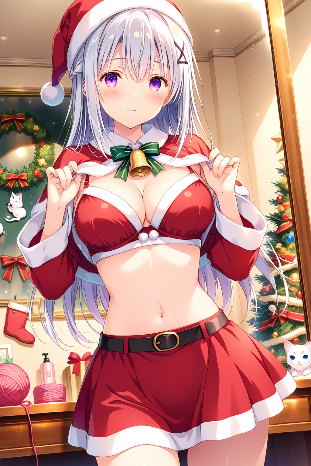 ミニスカサンタ、衣装チェック