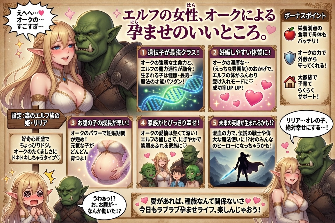 エルフさんの孕ませオークのいいところ解説画像