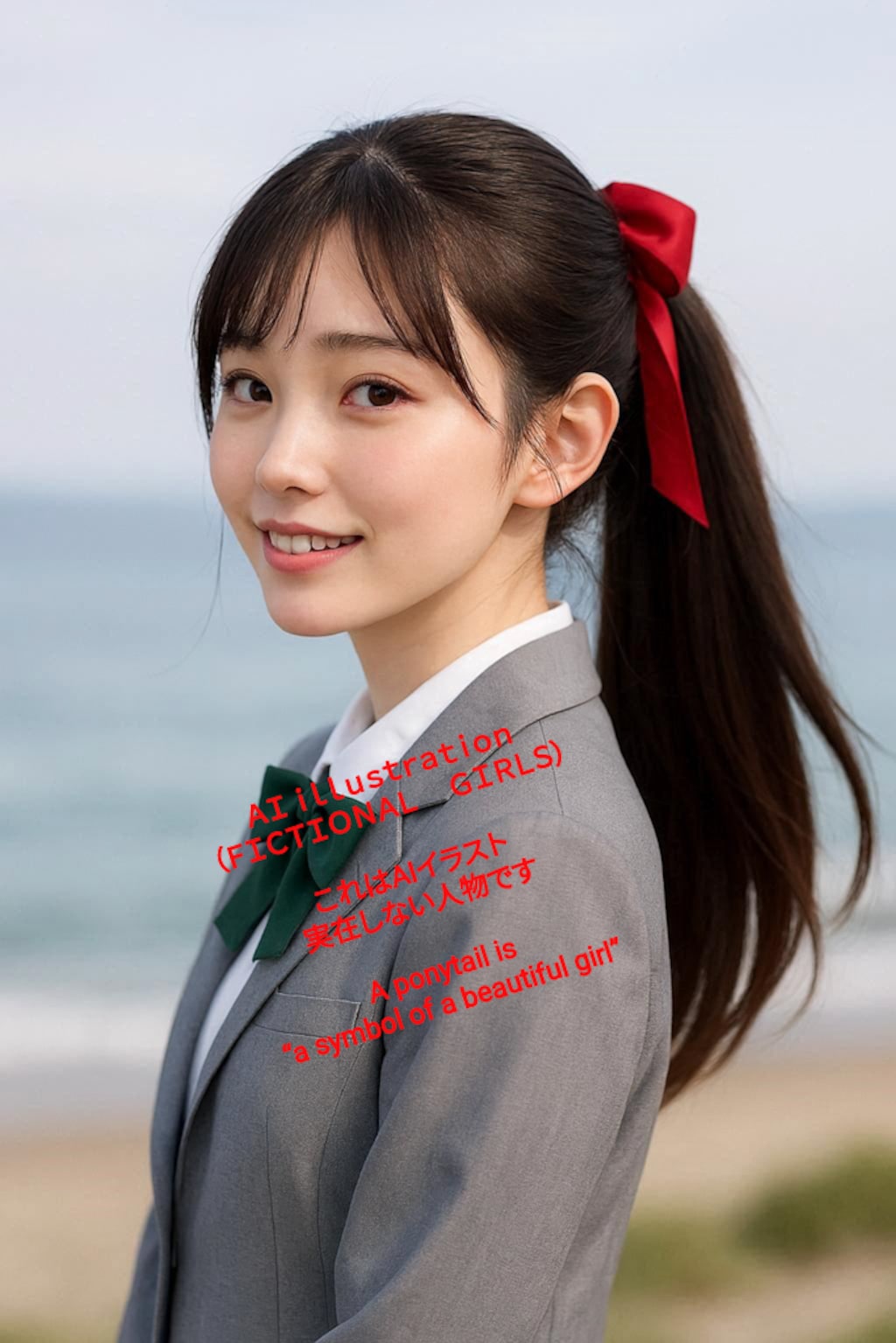 何かを思うポニーテール美少女