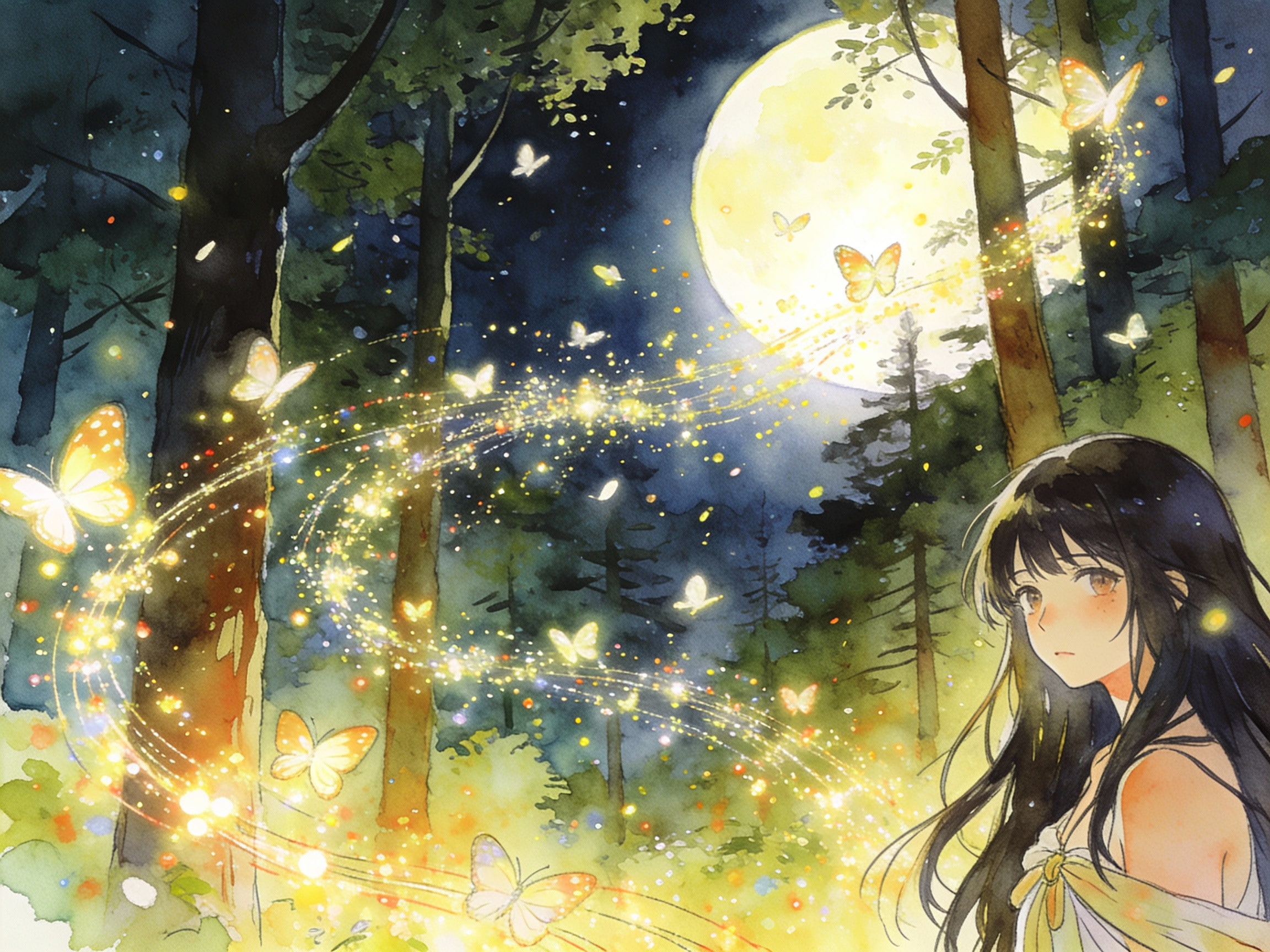 蝶と光の軌跡 | の人気AIイラスト・グラビア