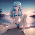 夏の海と美少女 3枚目