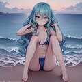 夏の海と美少女 9枚目