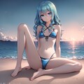 夏の海と美少女 6枚目