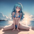 夏の海と美少女 5枚目