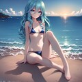 夏の海と美少女 4枚目