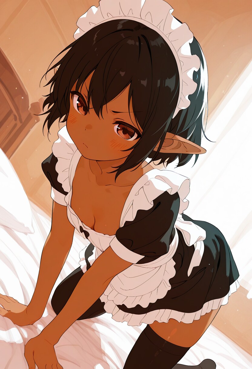 褐色エルフなメイドちゃん | の人気AIイラスト・グラビア