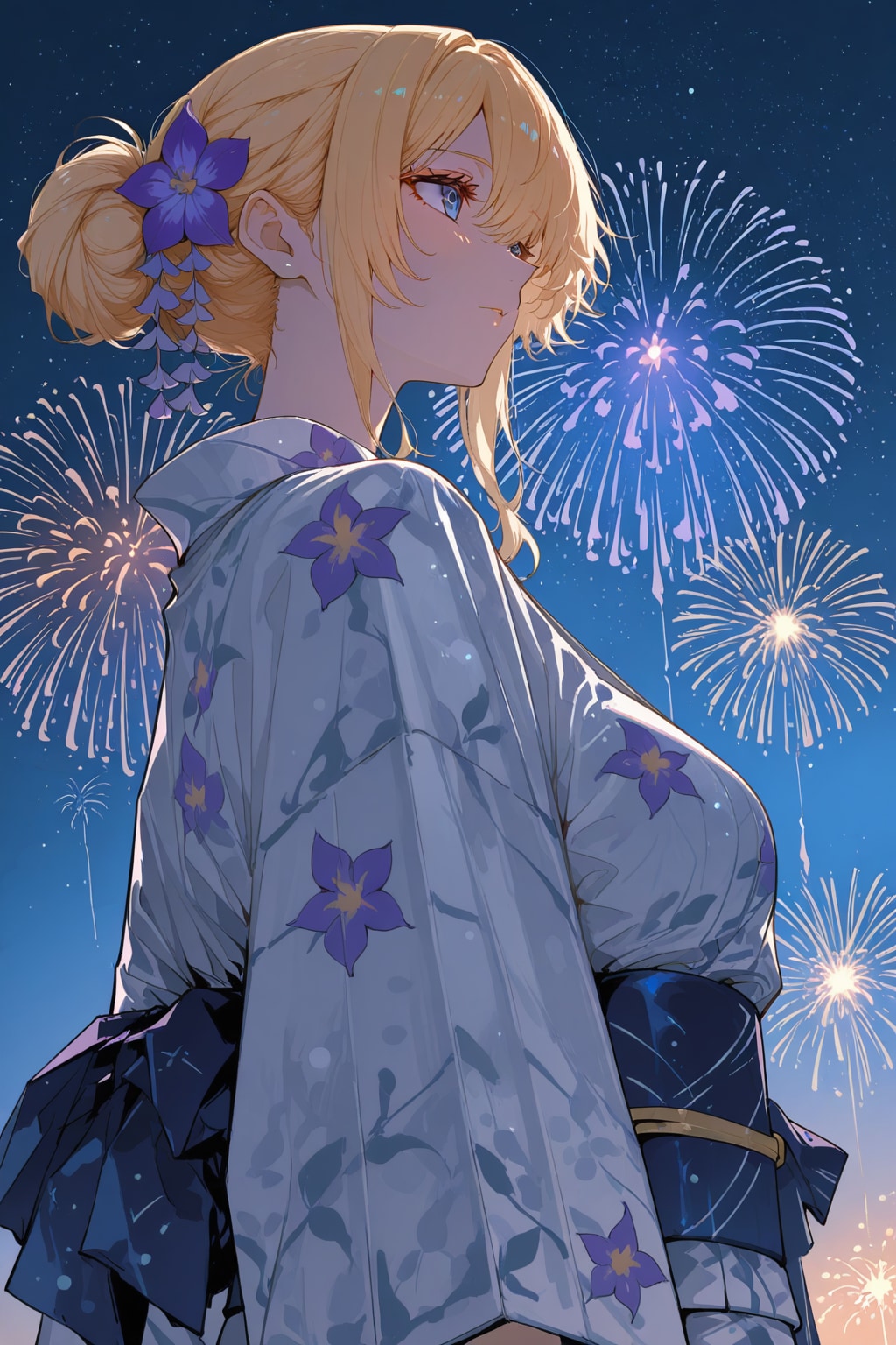 花火大会で涼む