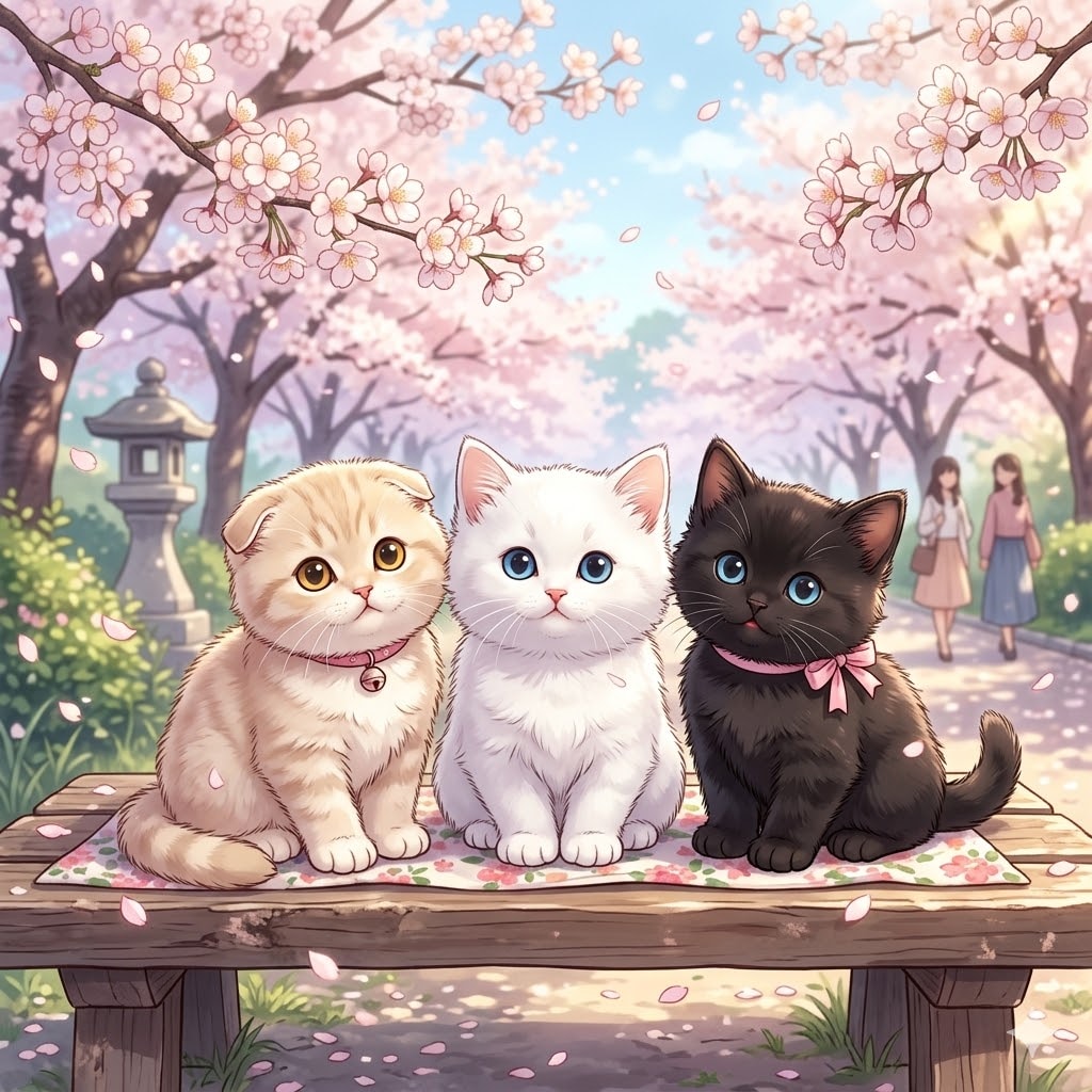 スコティッシュフォールド、マンチカン２匹 | の人気AIイラスト・グラビア