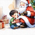 サンタと男の子 2枚目