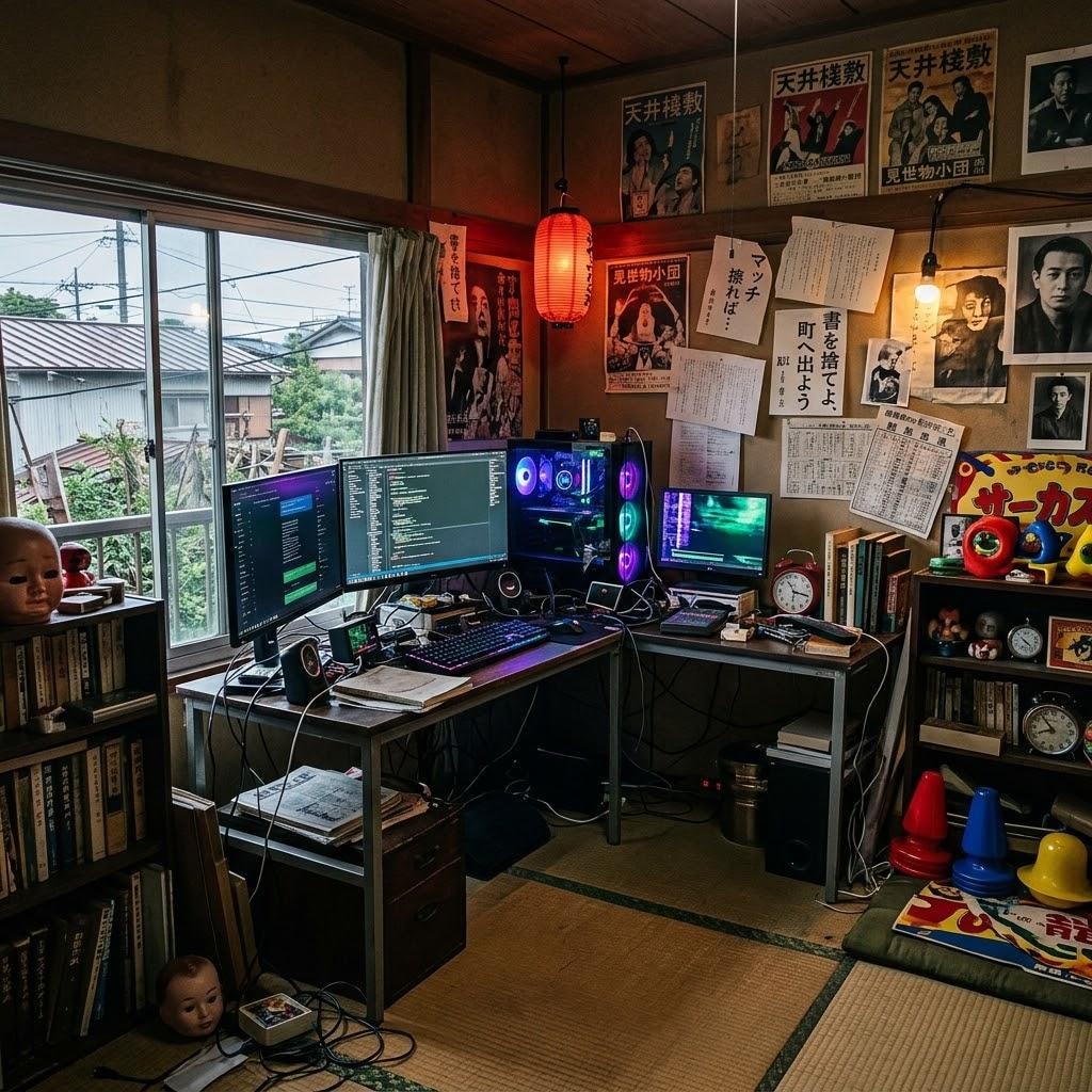 寺山修司的なＰＣ机の周辺