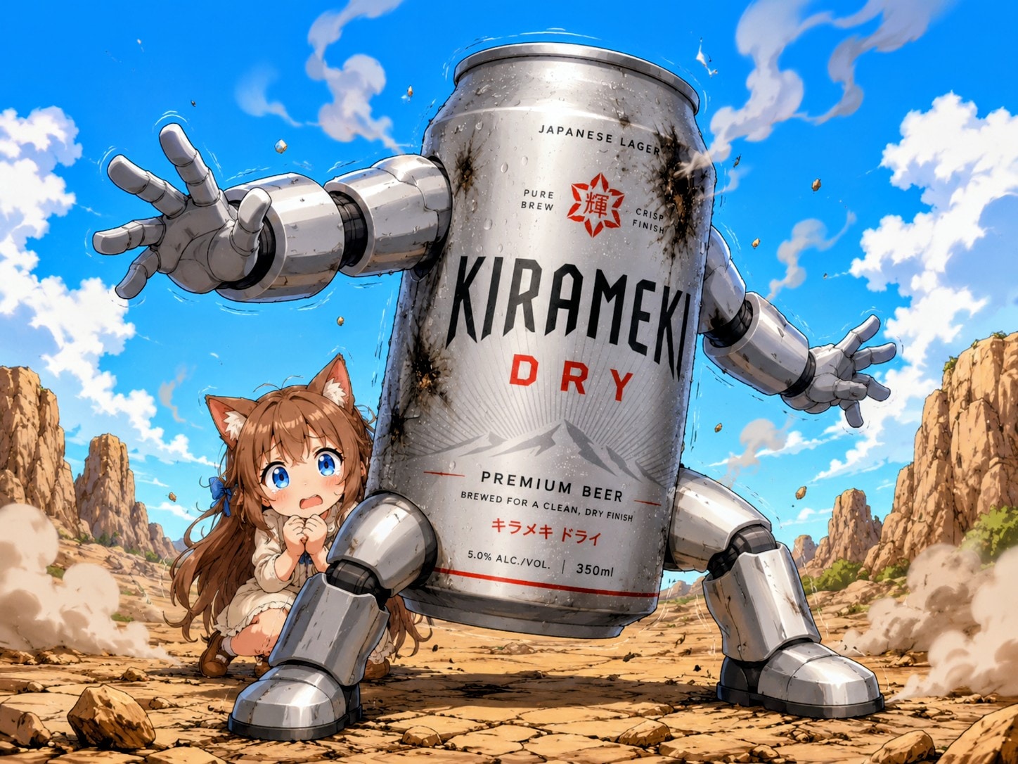 女の子を庇ったビール缶