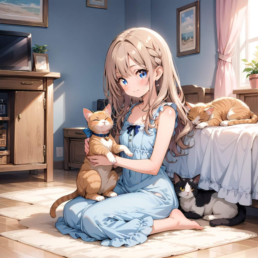 撫でられる
