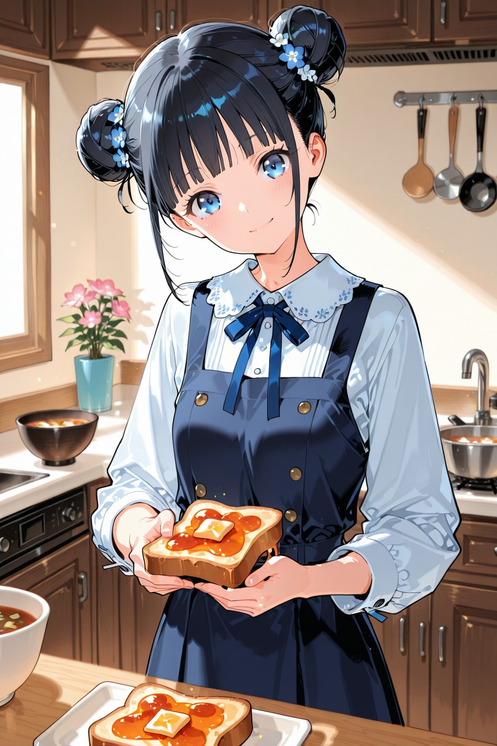 おだんごちゃん🍡✨と朝ごはん🍚✨ 　2/3 | の人気AIイラスト・グラビア