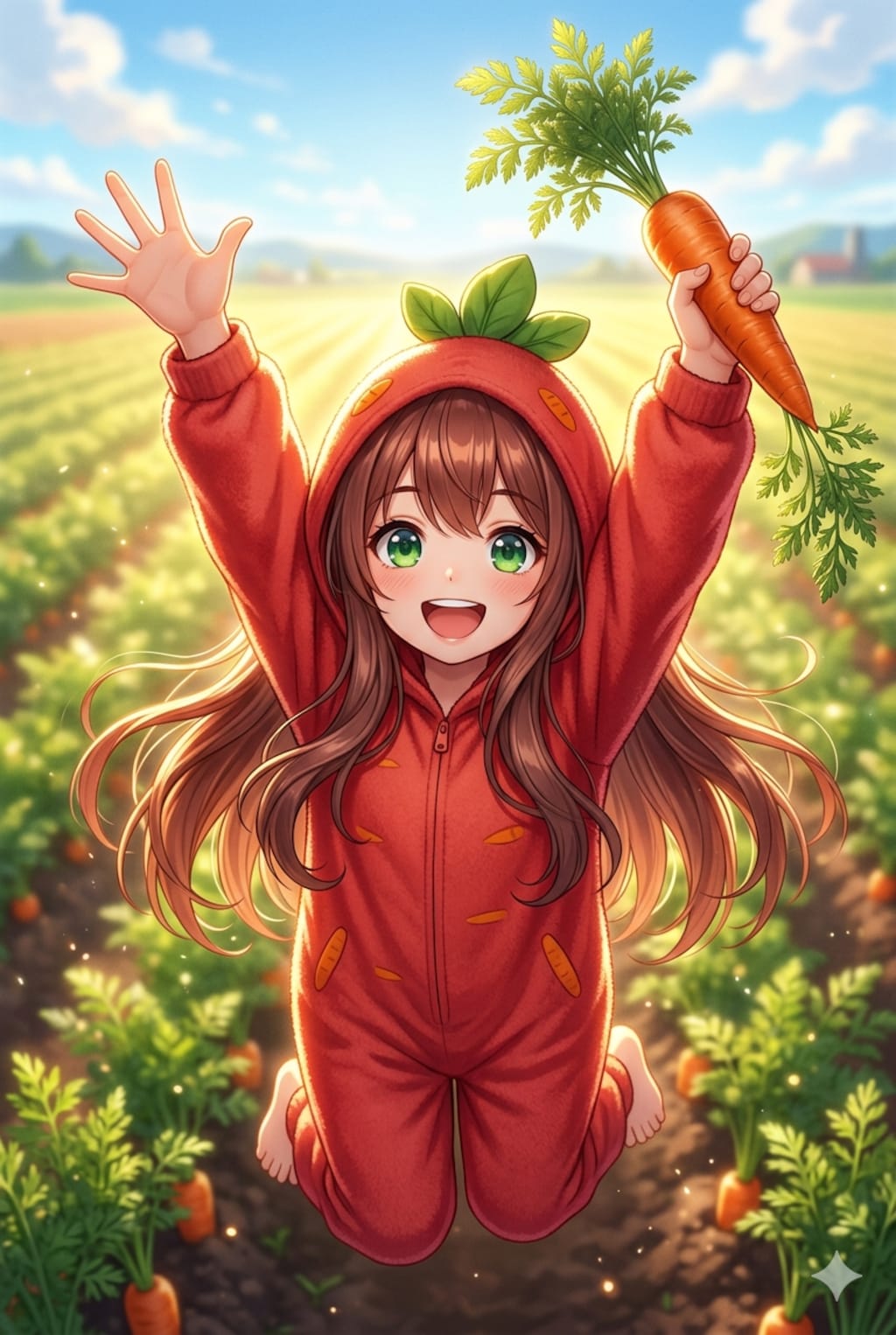 【#赤】人参のきぐるみを着る女の子（Seedream 5.0Lite）（ChatGPT）（GEMINI）（SDXL）