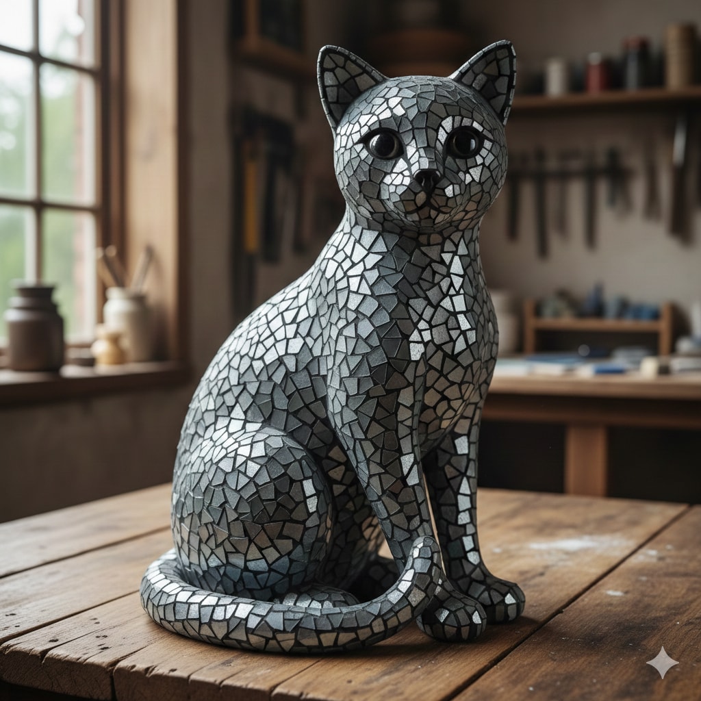 小説『モザイクアートにゃ猫人形』【ニャンノ世界】 | の人気AIイラスト・グラビア