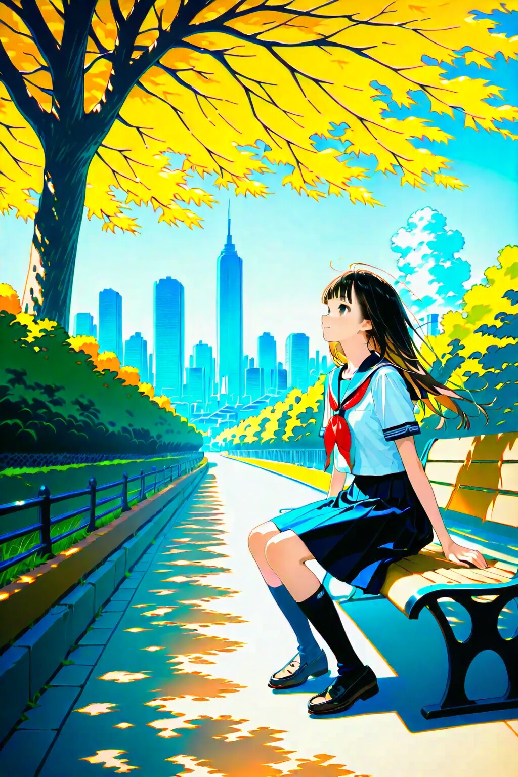 ベンチで一休み