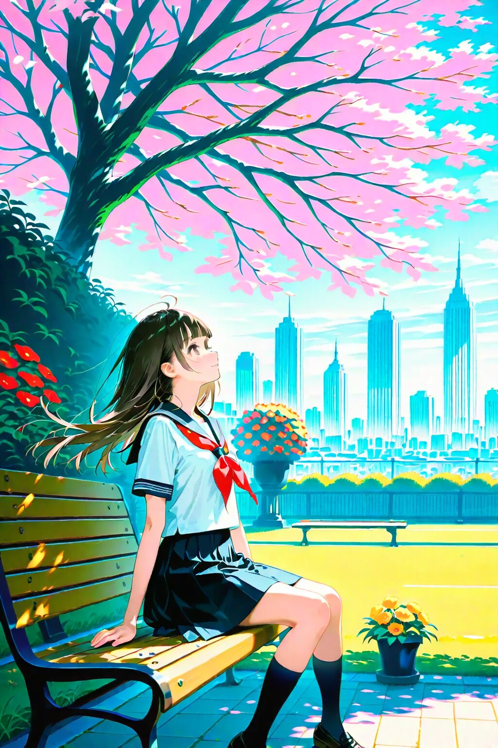 ベンチで一休み