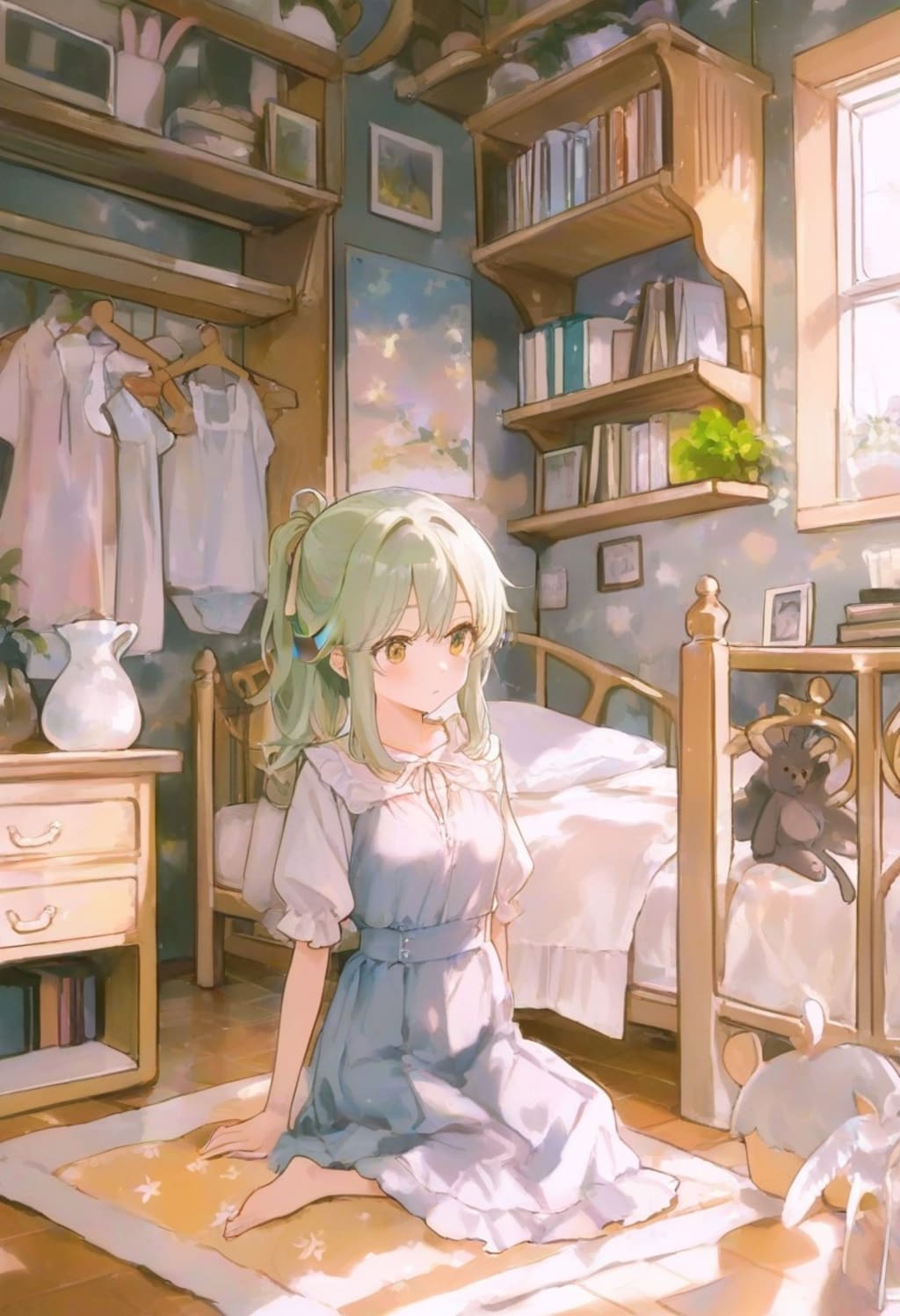 少女の部屋(水彩タッチ)(223)