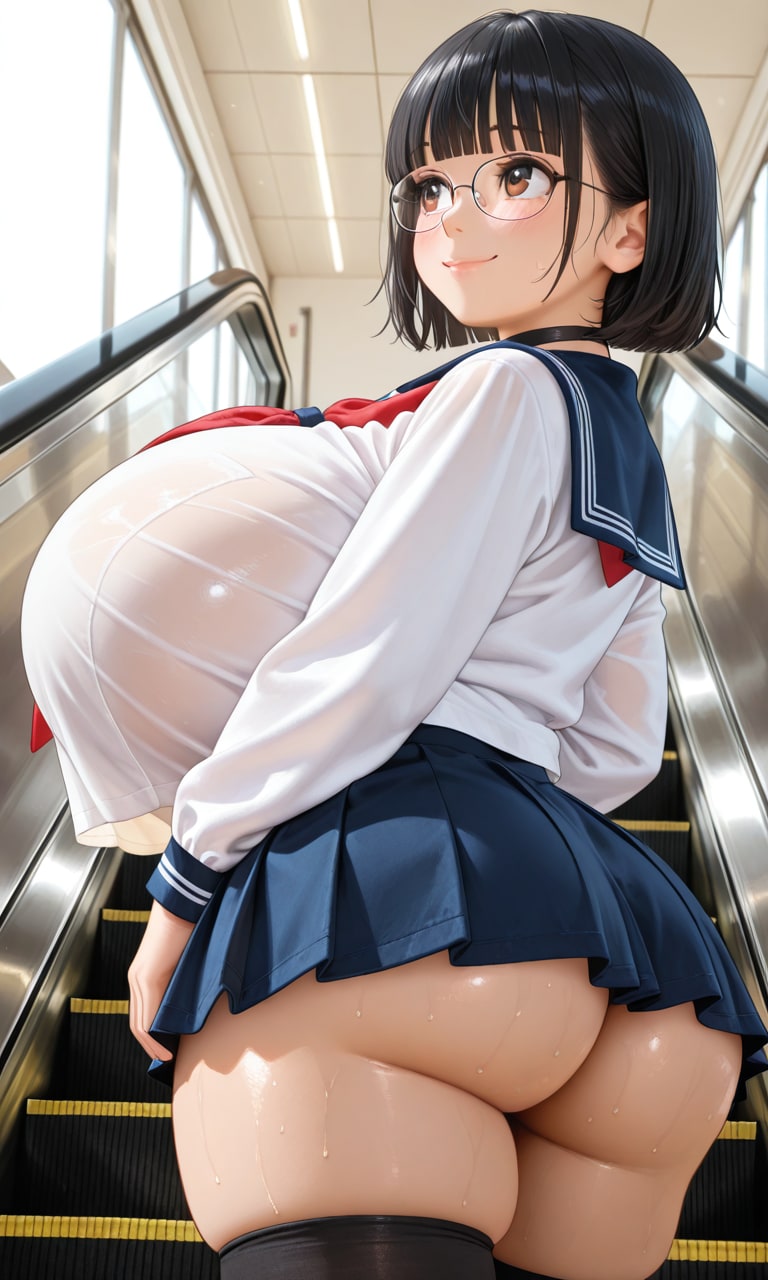 黒髪パッツン委員長