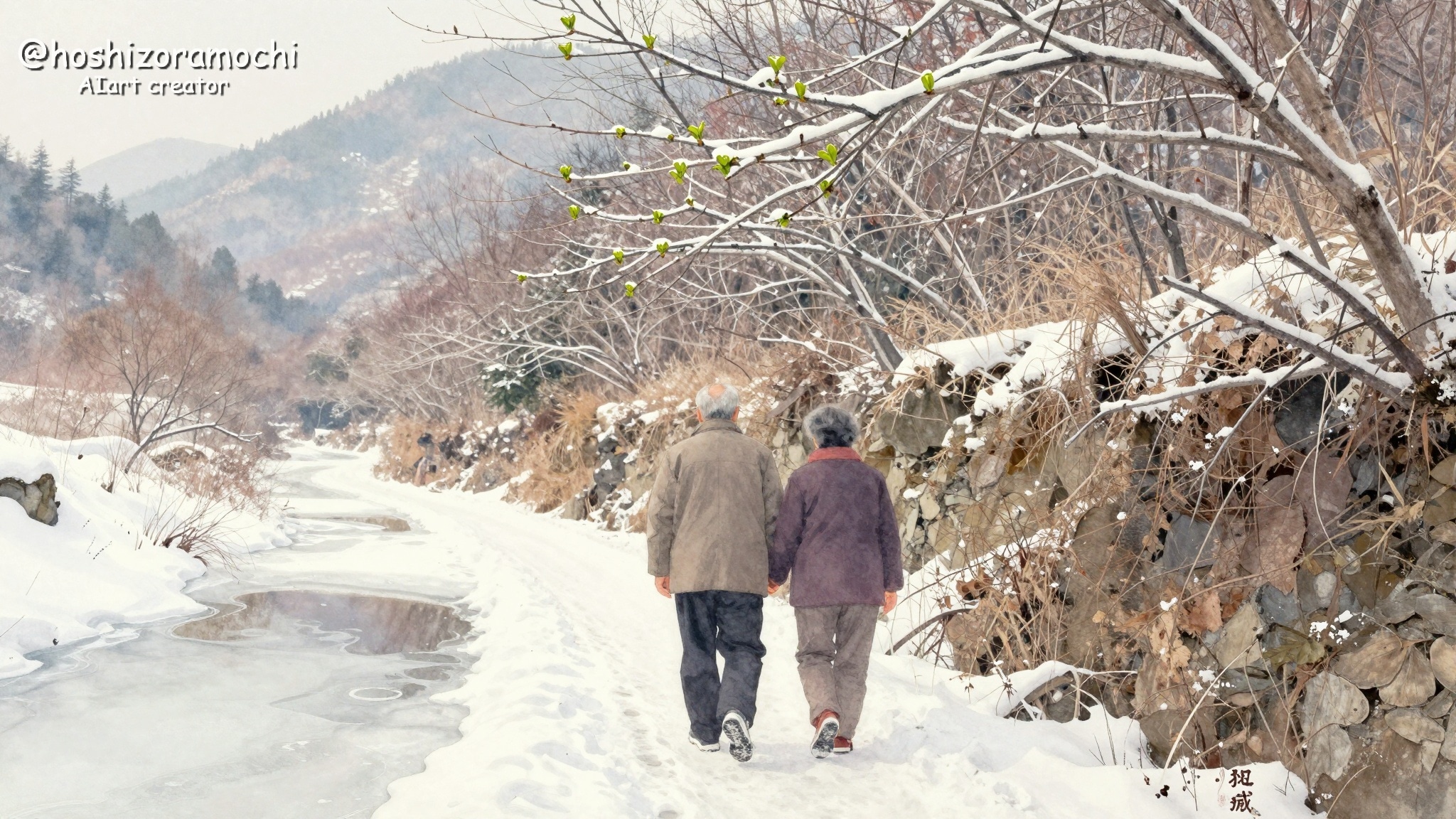雪解けを待つ春の足音👣
