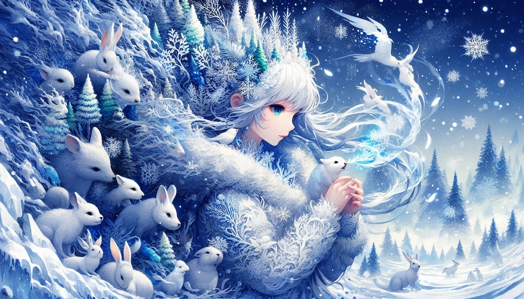 冬のコートを着た大地の精