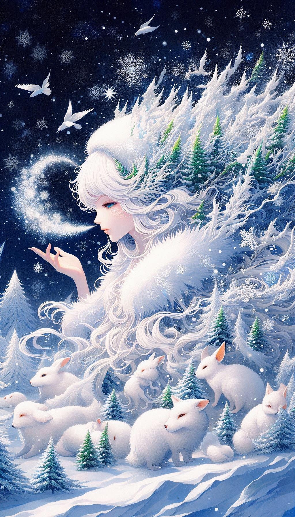 冬のコートを着た大地の精