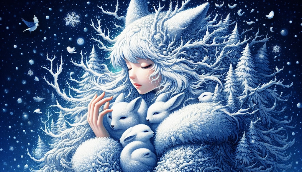 冬のコートを着た大地の精