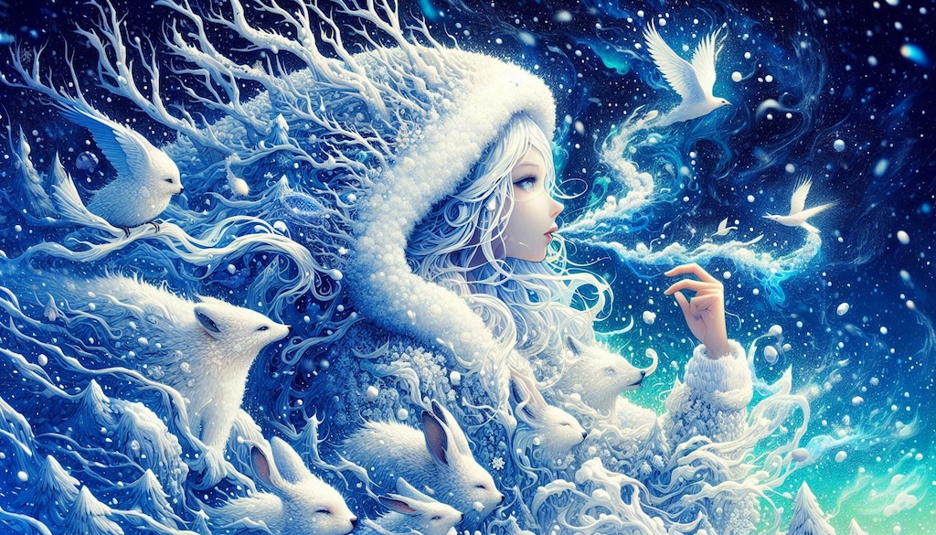 冬のコートを着た大地の精