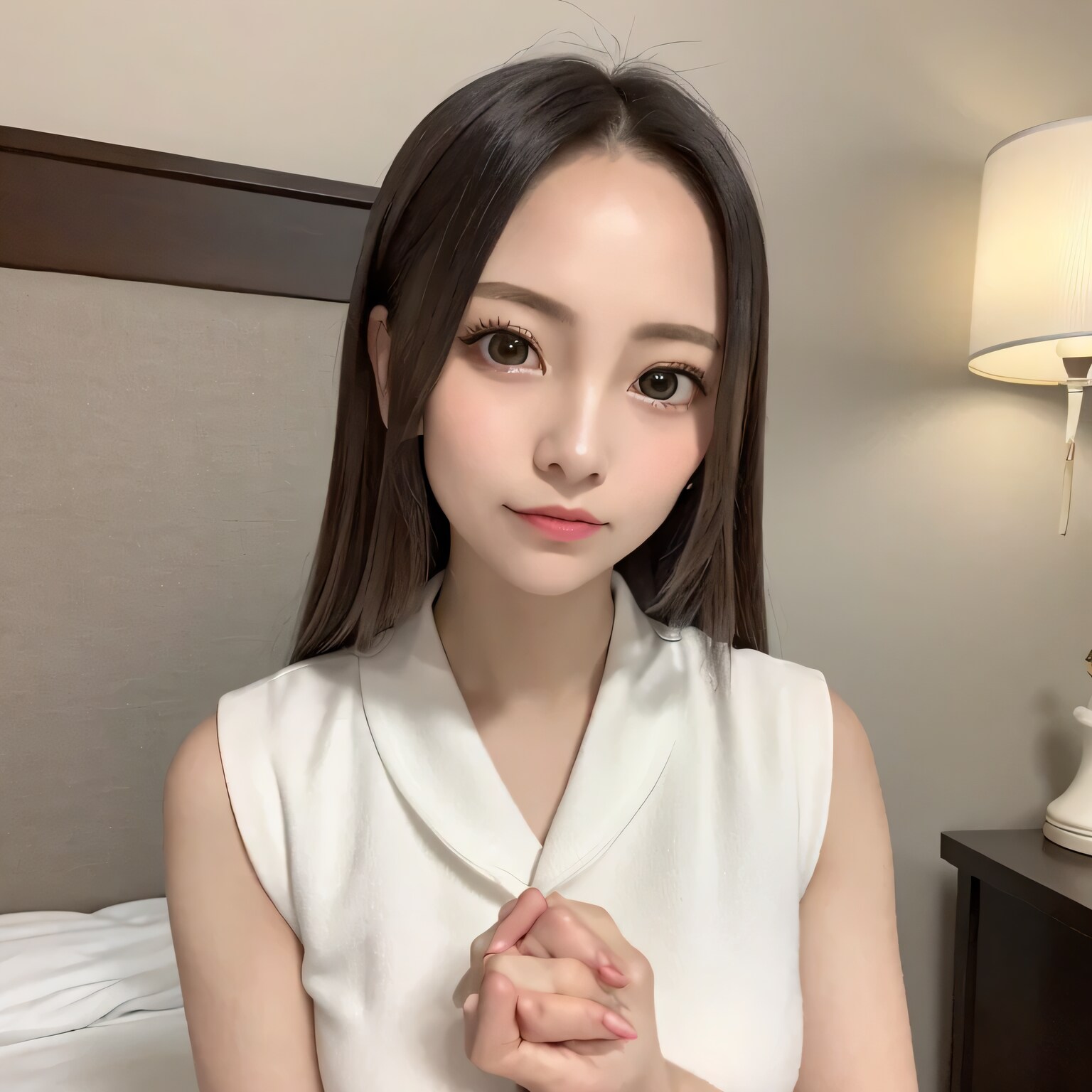 黒髪ロングで寝室の美女４２ | の人気AIイラスト・グラビア