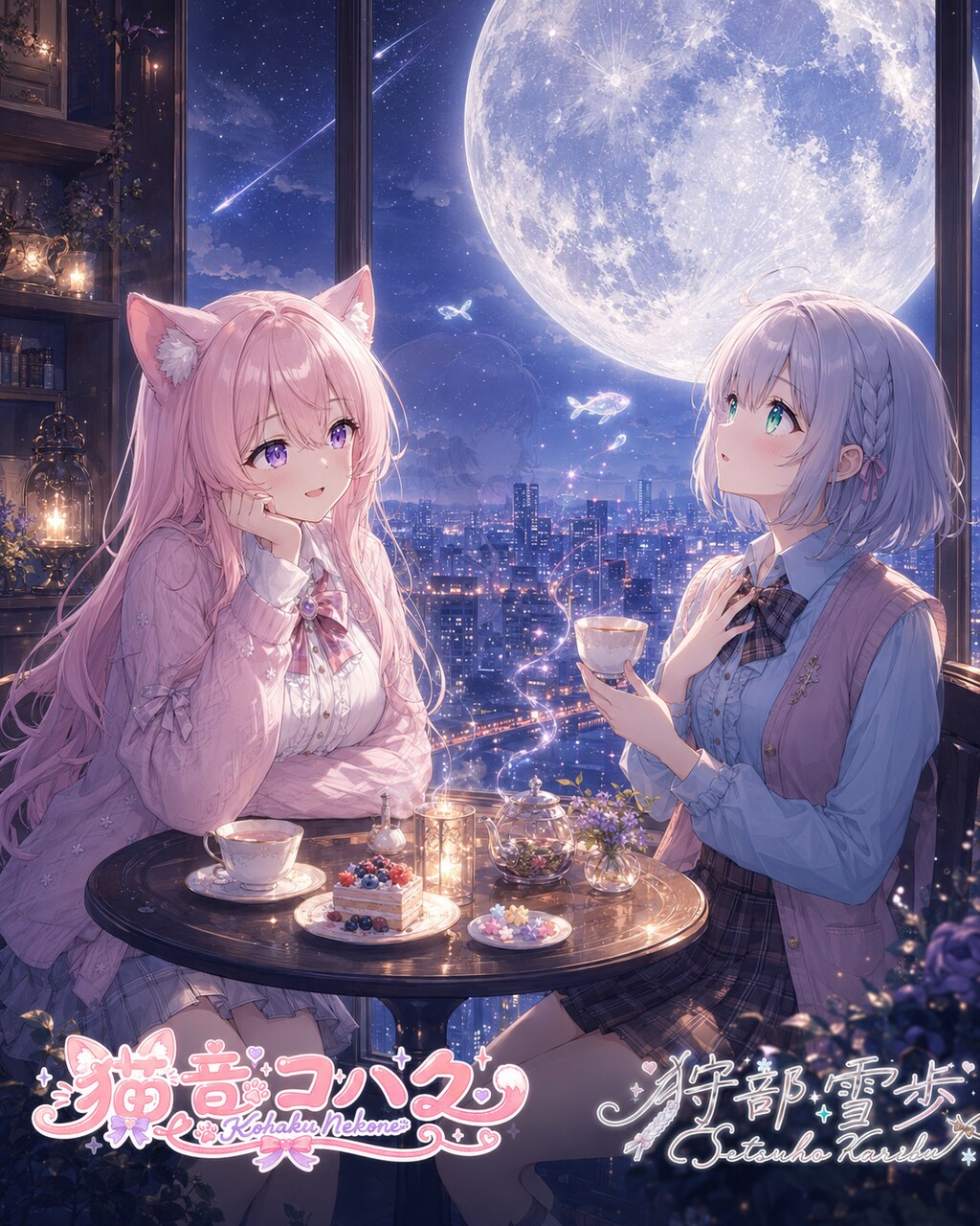 【街×幻想シリーズ】夜カフェと巨大な月【2/2】