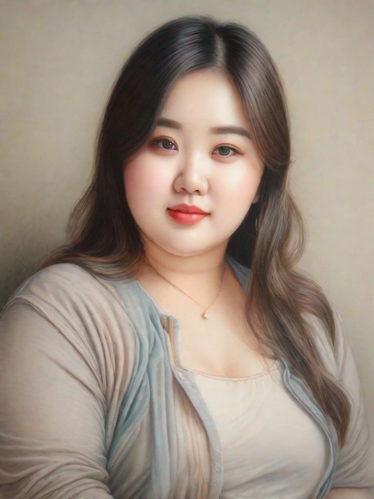 長髪のぽっちゃり体型の女子