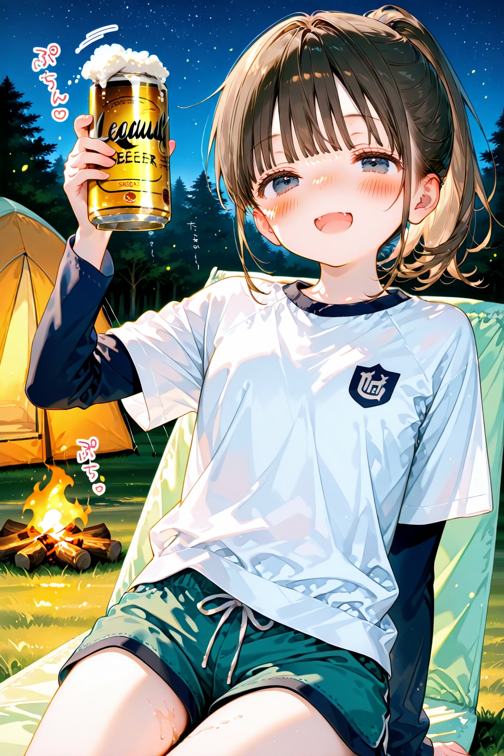キャンプ場でヨッパパな雫ちゃんｗ