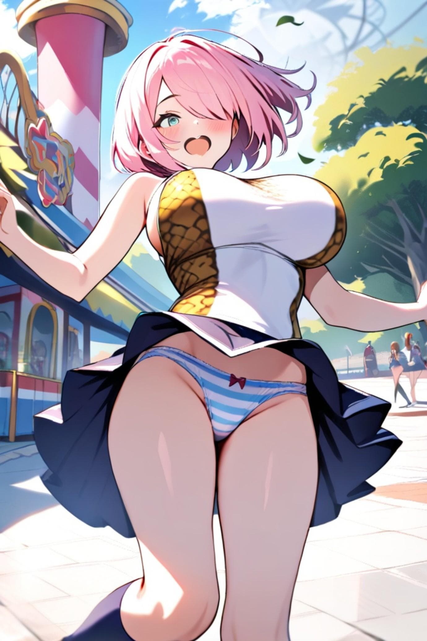 ピンク髪ちゃんのパンチラ