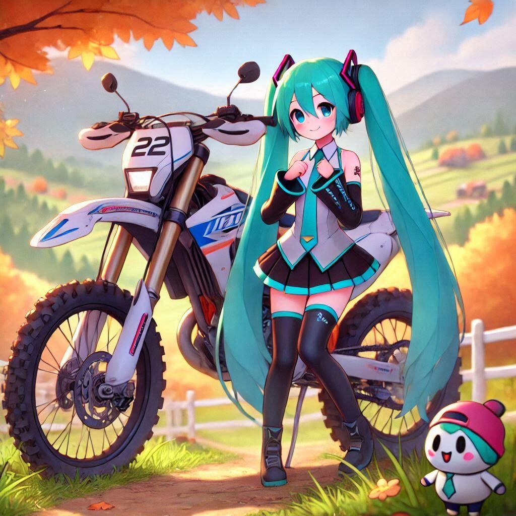 初音ミクとオフロードバイク