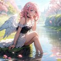 桜の天使の水遊び 2枚目