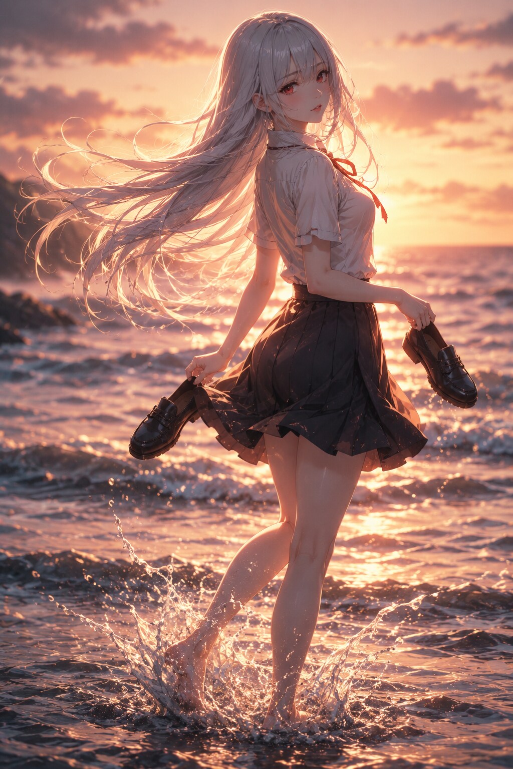 夕日に間に合ったね