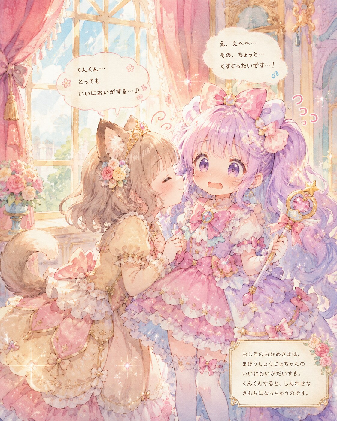 お城のおひめさまけものちゃんと魔法少女ちゃん