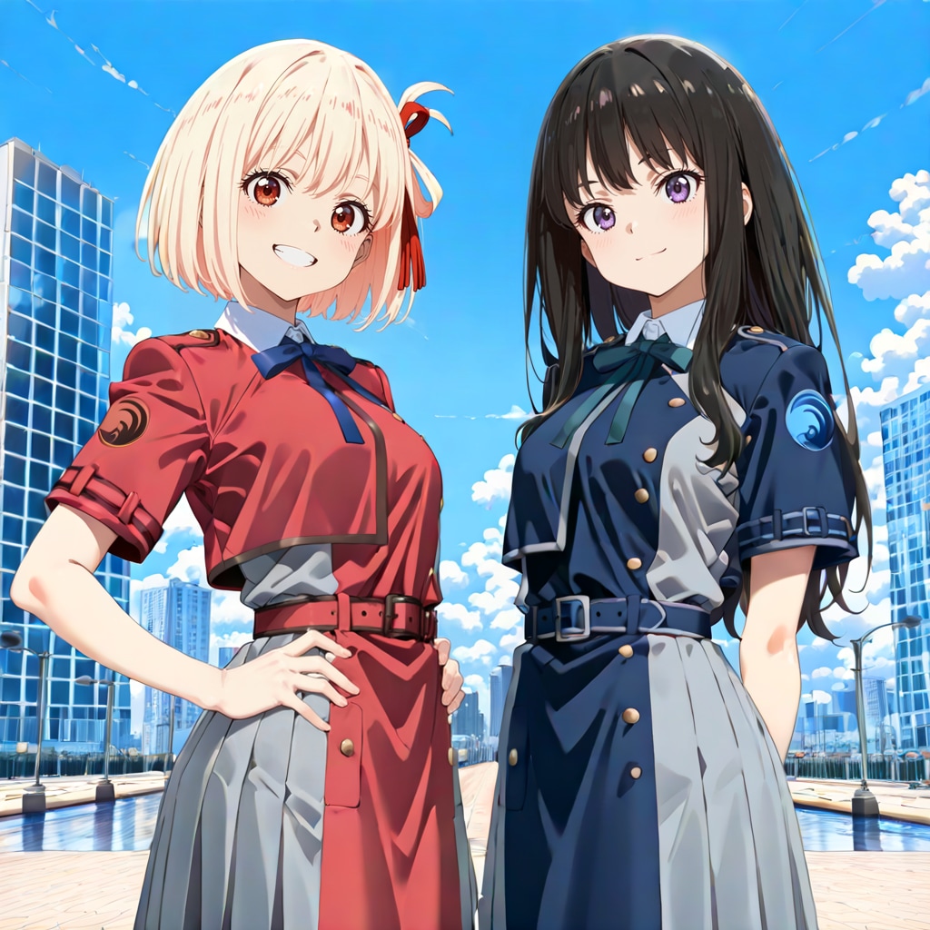 リコリス夏制服なちさたき | の人気AIイラスト・グラビア