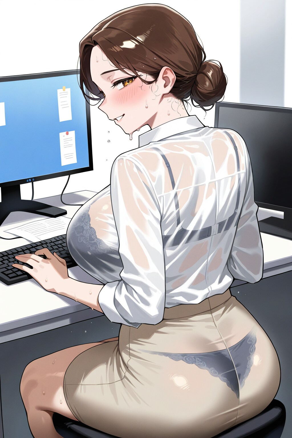 ずぶ濡れオフィスワーカー