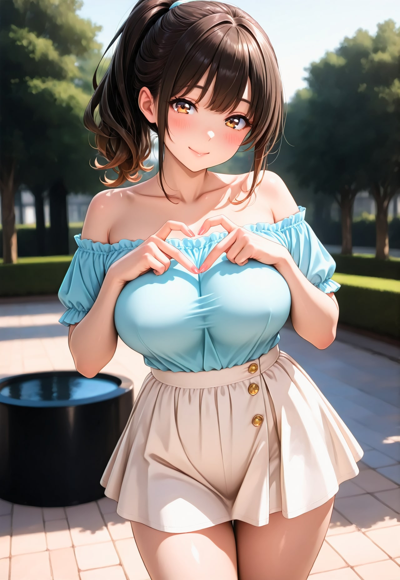 1800（水色のオフショル） | の人気AIイラスト・グラビア