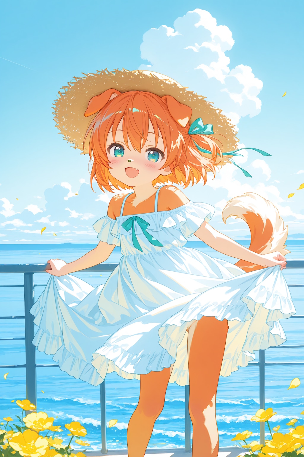 白いわんぴーすの子犬ちゃん